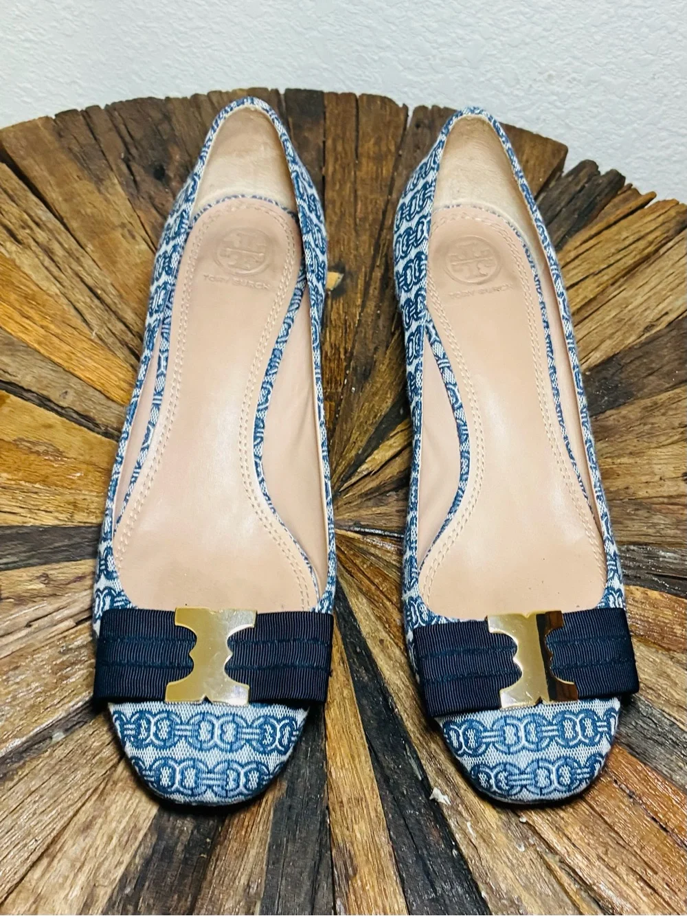 Tory Burch GEMINI LINK BOW 45MM Block Pump Heel size 9